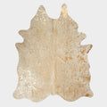 Cow Hide - Metalic gold on white