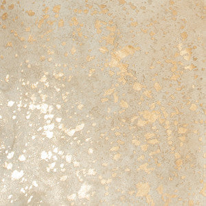 Cow Hide - Metalic gold on white