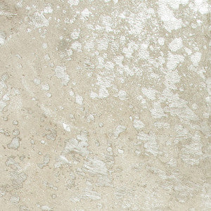 Cow Hide - Metalic silver on white
