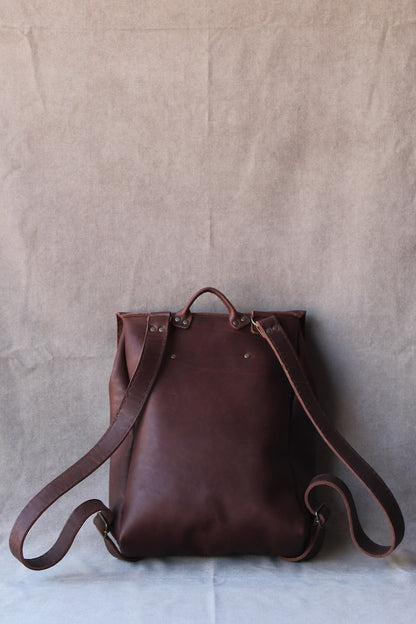 Leather outdoor backpack