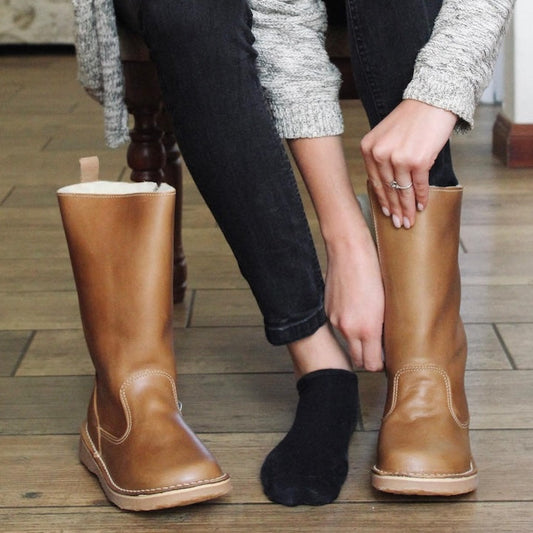 Leather boots