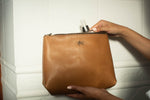 Load image into Gallery viewer, large makeup bag in genuine leather
