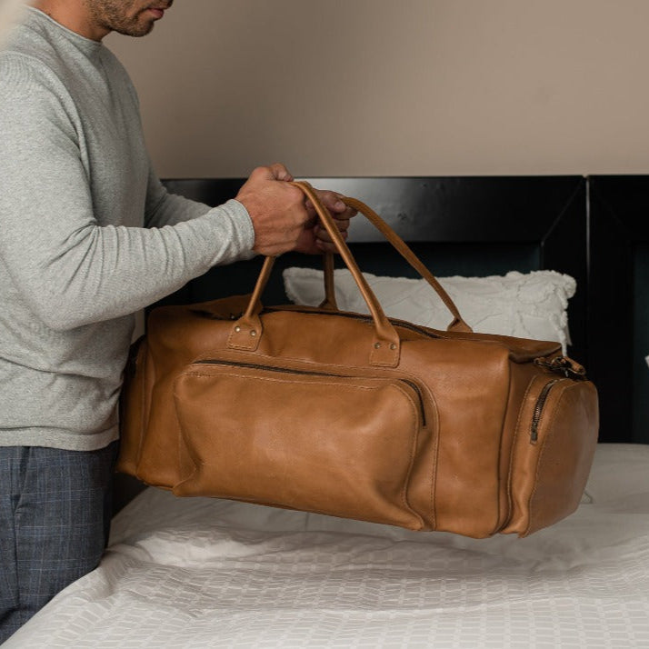 Maluti Leather Duffel Bag - Tan