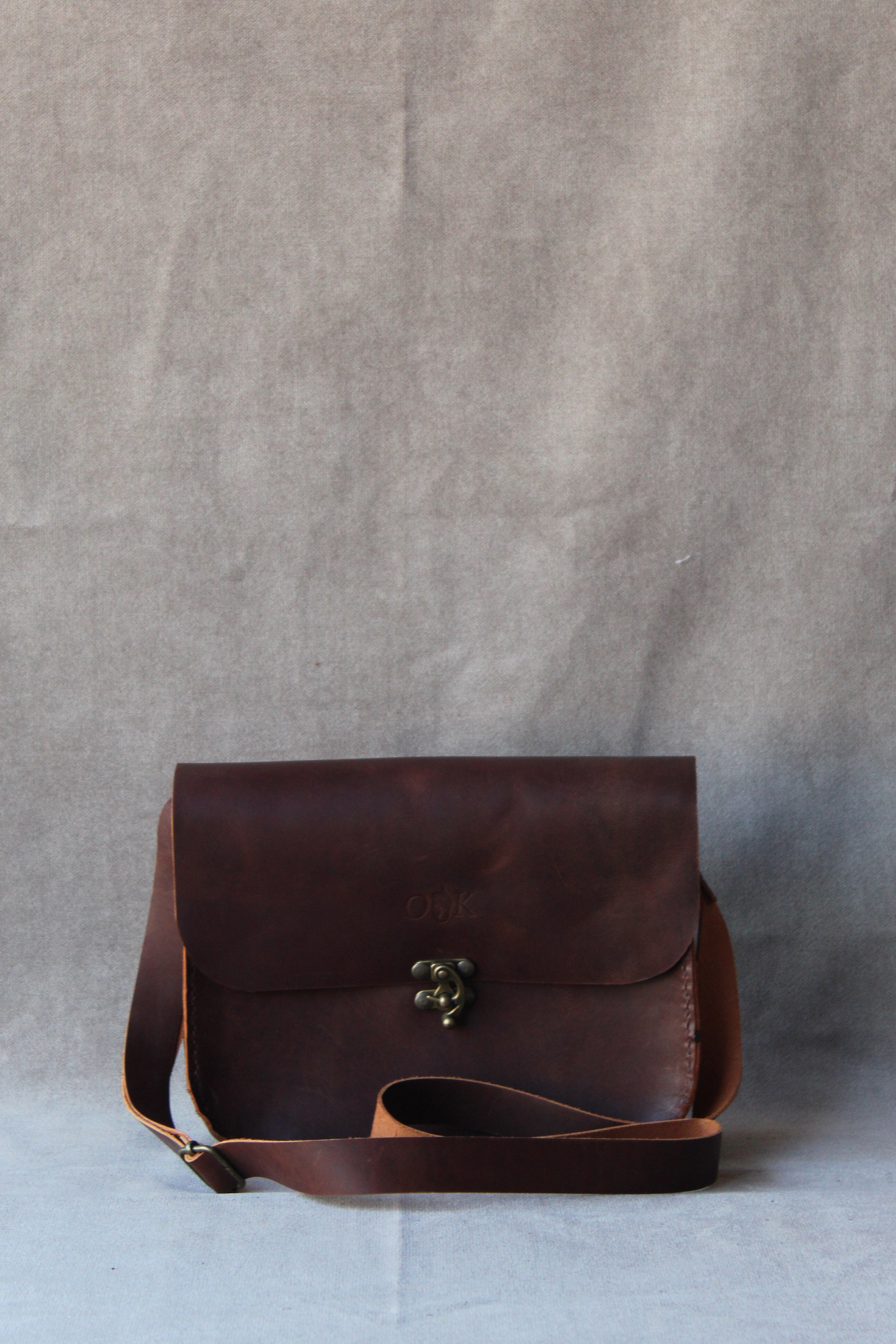 classic satchel with stitching pattern