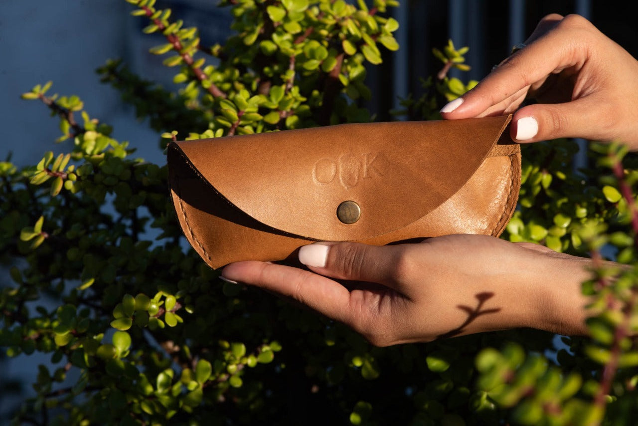 Leather sunglasses case