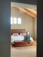 Load image into Gallery viewer, leather headboard in tan
